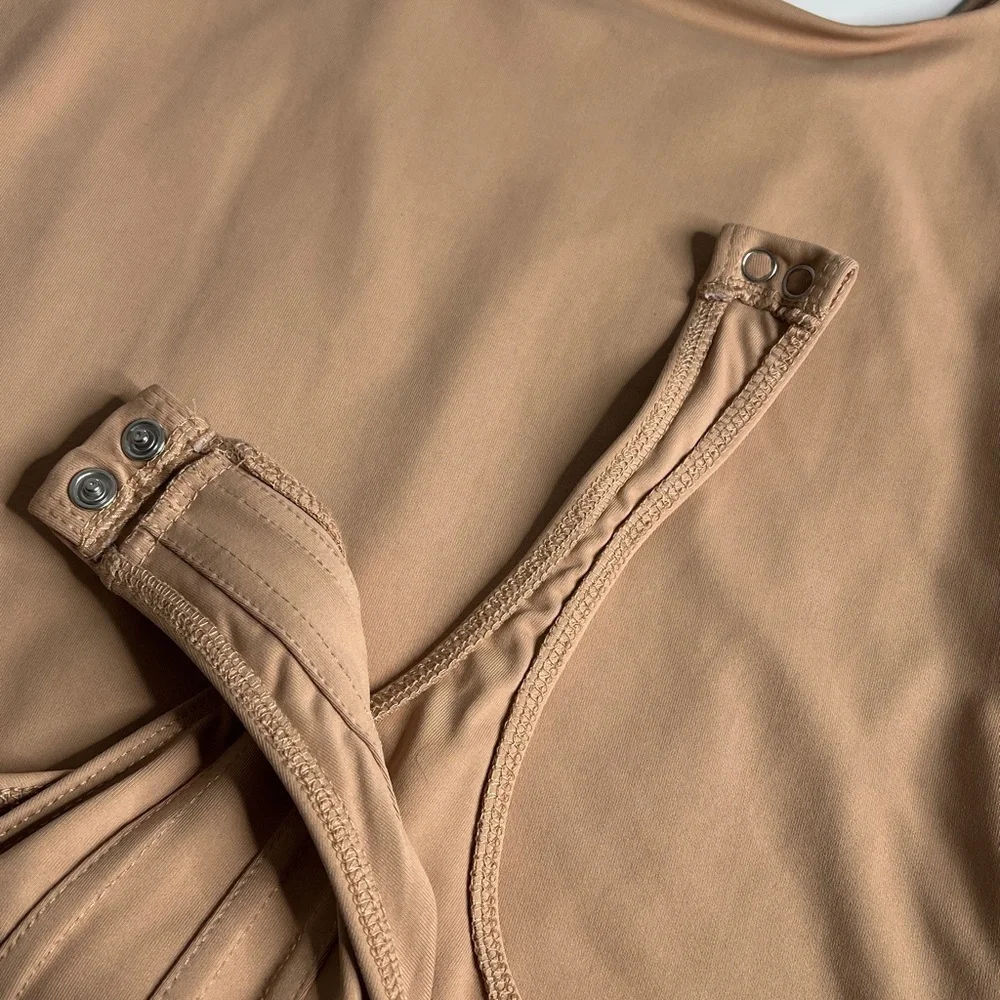 SO Sz M Nude Thing Bottom Snap Body Suit